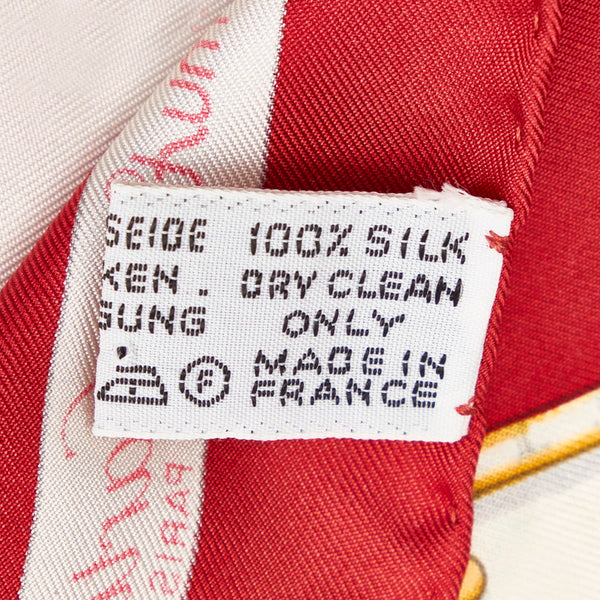 カルティエ レッド シルク スカーフ レディース CARTIER 【中古】