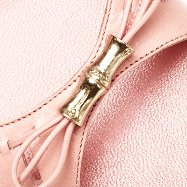 グッチ ピンク レザー パンプス レディース GUCCI 【中古】