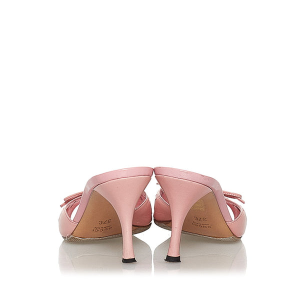 グッチ ピンク レザー パンプス レディース GUCCI 【中古】
