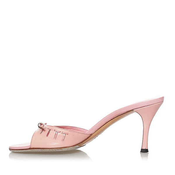グッチ ピンク レザー パンプス レディース GUCCI 【中古】