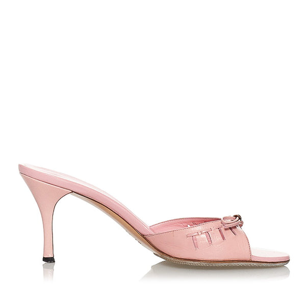 グッチ ピンク レザー パンプス レディース GUCCI 【中古】