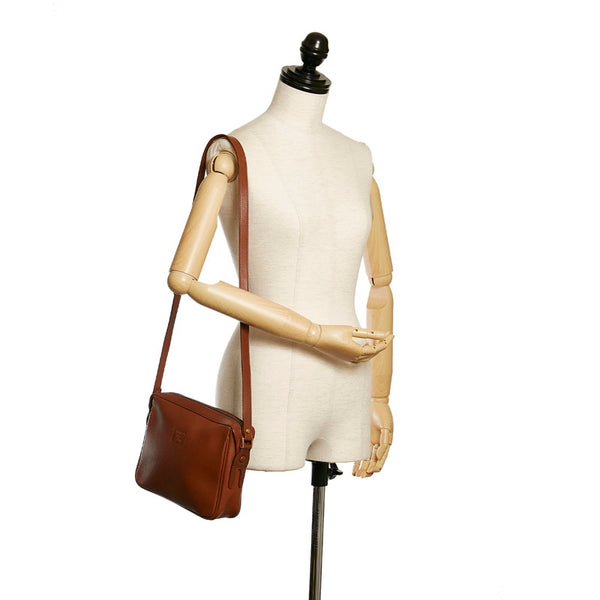 バーバリー ノバチェック シャドーホース ショルダーバッグ ブラウン レザー レディース BURBERRY 【中古】