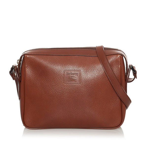 バーバリー ノバチェック シャドーホース ショルダーバッグ ブラウン レザー レディース BURBERRY 【中古】