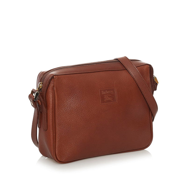 バーバリー ノバチェック シャドーホース ショルダーバッグ ブラウン レザー レディース BURBERRY 【中古】