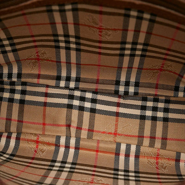 バーバリー ノバチェック シャドーホース ショルダーバッグ ブラウン レザー レディース BURBERRY 【中古】