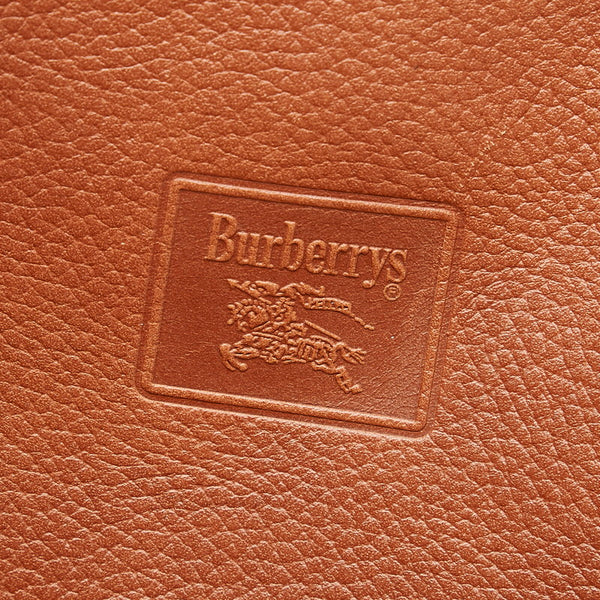 バーバリー ノバチェック シャドーホース ショルダーバッグ ブラウン レザー レディース BURBERRY 【中古】