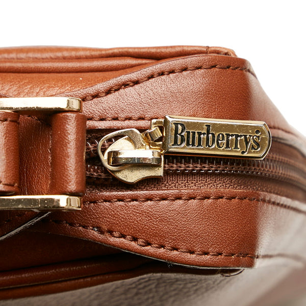 バーバリー ノバチェック シャドーホース ショルダーバッグ ブラウン レザー レディース BURBERRY 【中古】