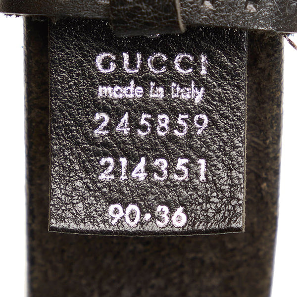 グッチ GGバックル ダブルG ベルト 245859 ブラック シルバー レザー メンズ GUCCI 【中古】