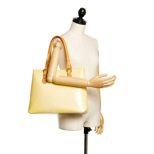 ルイ ヴィトン モノグラム ヴェルニ ブレントウッド M91512 ペルル パテントレザー トートバッグ レディース LOUIS VUITTON 【中古】
