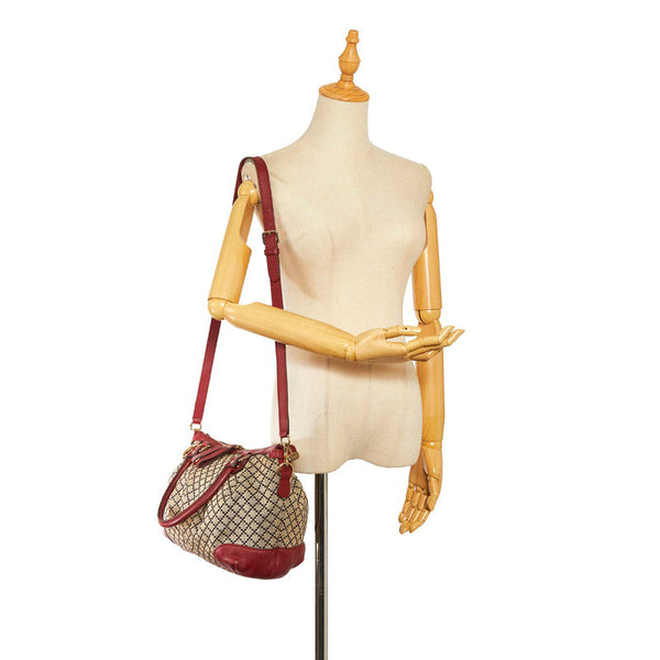 グッチ ディアマンテ ショルダーバッグ トートバッグ 2WAY 247902 ベージュ レッド キャンバス レザー レディース GUCCI 【中古】
