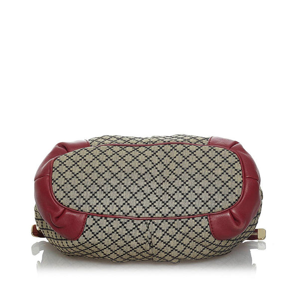 グッチ ディアマンテ ショルダーバッグ トートバッグ 2WAY 247902 ベージュ レッド キャンバス レザー レディース GUCCI 【中古】