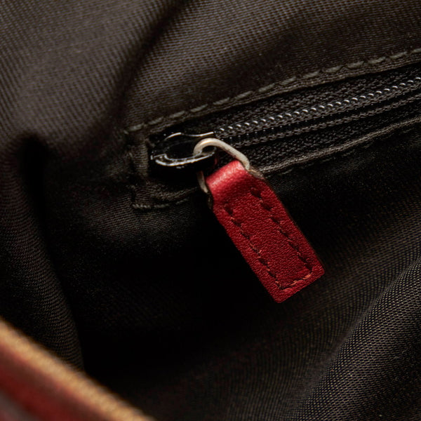 グッチ ディアマンテ ショルダーバッグ トートバッグ 2WAY 247902 ベージュ レッド キャンバス レザー レディース GUCCI 【中古】