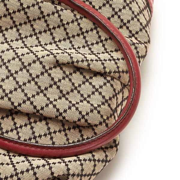 グッチ ディアマンテ ショルダーバッグ トートバッグ 2WAY 247902 ベージュ レッド キャンバス レザー レディース GUCCI 【中古】