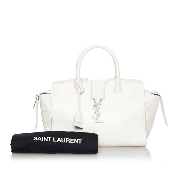 サンローラン ベビー ダウンタウンカバス ハート オフホワイト レザー ハンドバッグ レディース SAINT LAURENT 【中古】