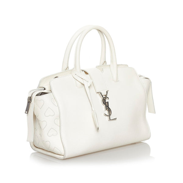 サンローラン ベビー ダウンタウンカバス ハート オフホワイト レザー ハンドバッグ レディース SAINT LAURENT 【中古】