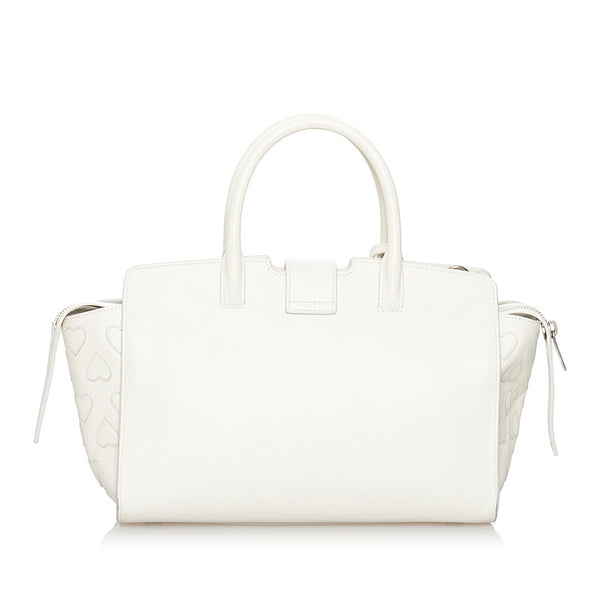 サンローラン ベビー ダウンタウンカバス ハート オフホワイト レザー ハンドバッグ レディース SAINT LAURENT 【中古】