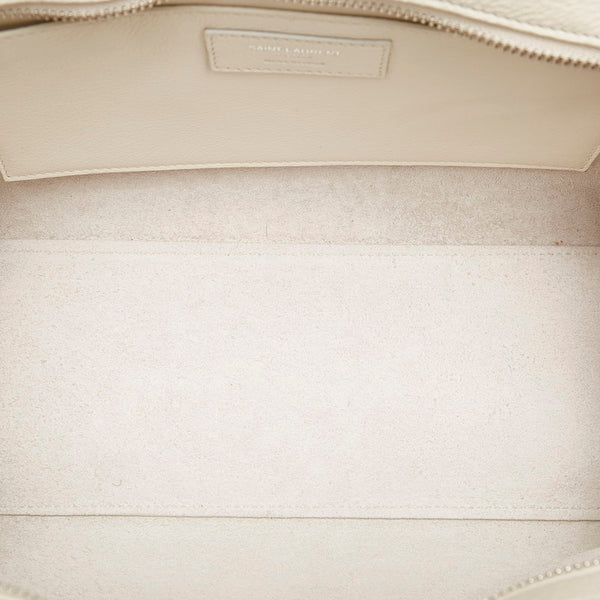 サンローラン ベビー ダウンタウンカバス ハート オフホワイト レザー ハンドバッグ レディース SAINT LAURENT 【中古】