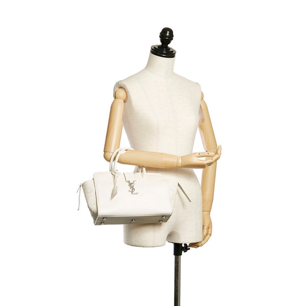 サンローラン ベビー ダウンタウンカバス ハート オフホワイト レザー ハンドバッグ レディース SAINT LAURENT 【中古】