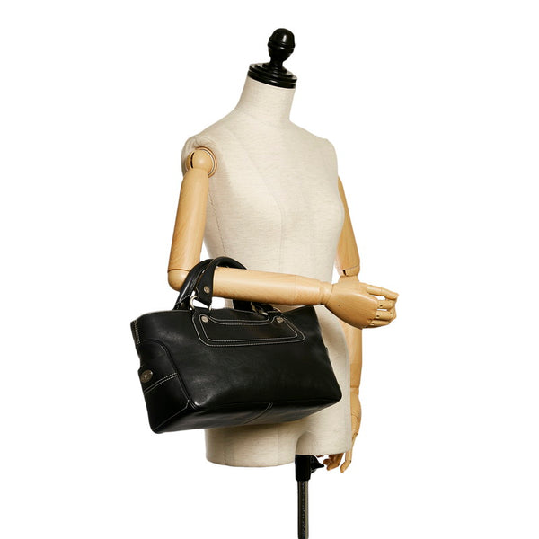 セリーヌ ブギーバッグ ハンドバッグ ブラック レザー レディース CELINE 【中古】
