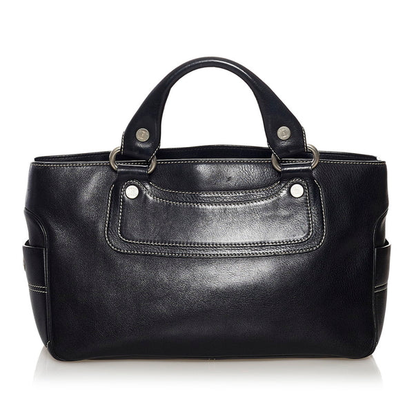セリーヌ ブギーバッグ ハンドバッグ ブラック レザー レディース CELINE 【中古】