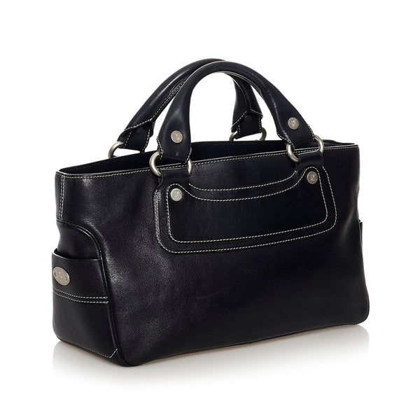 セリーヌ ブギーバッグ ハンドバッグ ブラック レザー レディース CELINE 【中古】