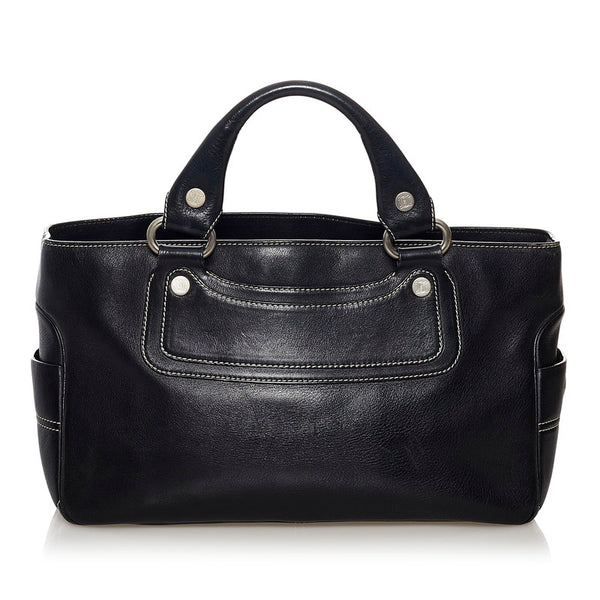 セリーヌ ブギーバッグ ハンドバッグ ブラック レザー レディース CELINE 【中古】
