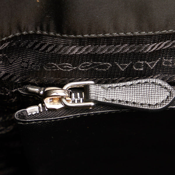プラダ スカル VA832T ブラック ナイロン レザー トートバッグ メンズ PRADA 【中古】
