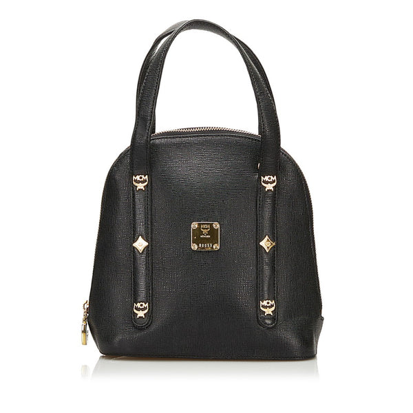 エム シー エム ヴィセトス ハンドバッグ ブラック レザー レディース MCM 【中古】