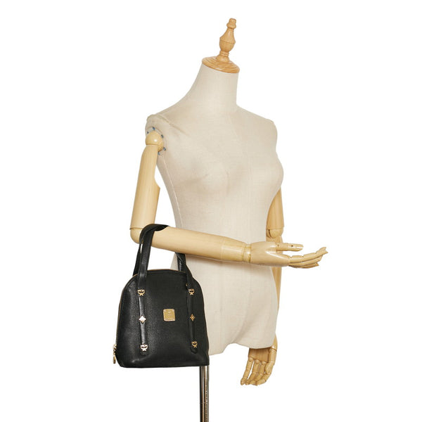 エム シー エム ヴィセトス ハンドバッグ ブラック レザー レディース MCM 【中古】