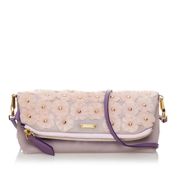 バーバリー フラワー セカンドバッグ ショルダーバッグ 2WAY ライトパープル ビニール レザー レディース BURBERRY 【中古】