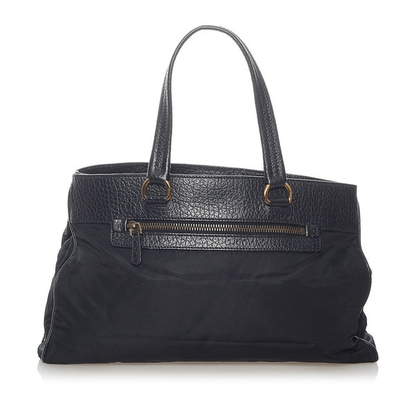 プラダ ショルダーバッグ ブラック ナイロン レザー レディース PRADA 【中古】