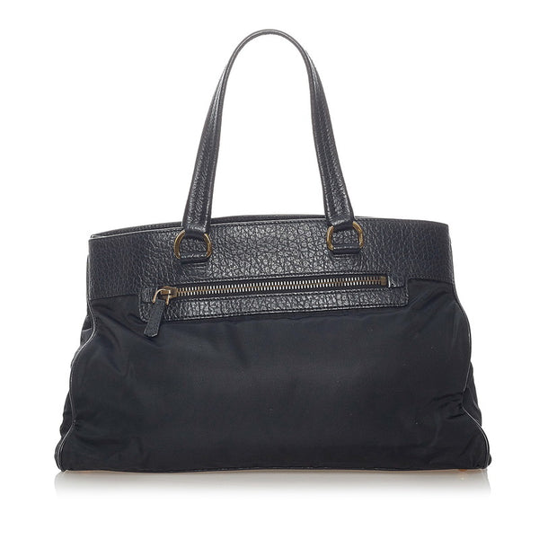 プラダ ショルダーバッグ ブラック ナイロン レザー レディース PRADA 【中古】