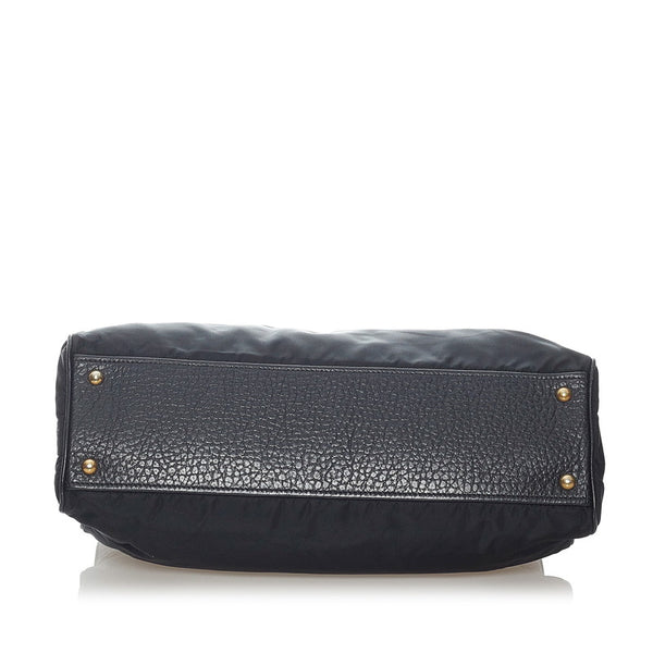 プラダ ショルダーバッグ ブラック ナイロン レザー レディース PRADA 【中古】