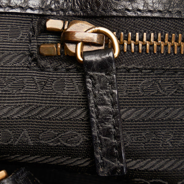 プラダ ショルダーバッグ ブラック ナイロン レザー レディース PRADA 【中古】
