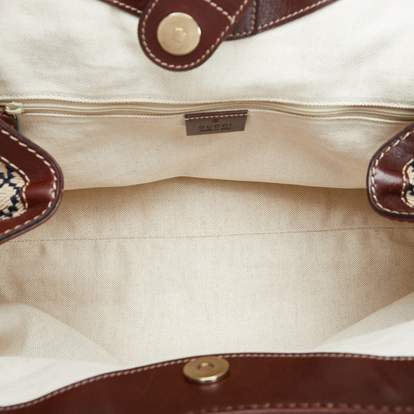 グッチ ディアマンテ スーキー トートバッグ ショルダーバッグ 211944 ベージュ ブラウン キャンバス レザー レディース GUCCI 【中古】