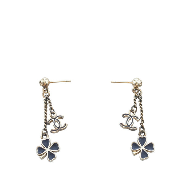 シャネル ココマーク クローバー チェーンピアス シルバー メタル レディース CHANEL 【中古】