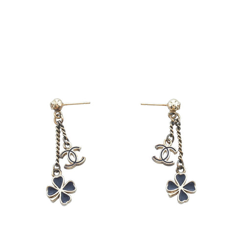 シャネル ココマーク クローバー チェーンピアス シルバー メタル レディース CHANEL 【中古】