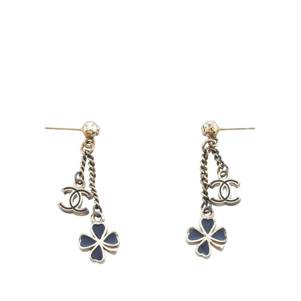 シャネル ココマーク クローバー チェーンピアス シルバー メタル レディース CHANEL 【中古】