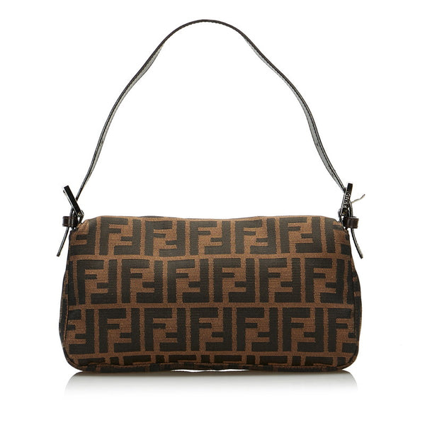 フェンディ ズッカ マンマバケット ワンショルダーバッグ 26424 ブラウン キャンバス レザー レディース FENDI 【中古】