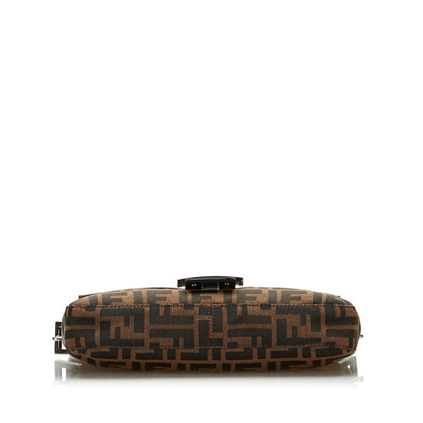 フェンディ ズッカ マンマバケット ワンショルダーバッグ 26424 ブラウン キャンバス レザー レディース FENDI 【中古】