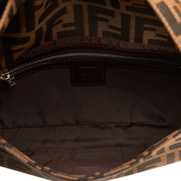 フェンディ ズッカ マンマバケット ワンショルダーバッグ 26424 ブラウン キャンバス レザー レディース FENDI 【中古】