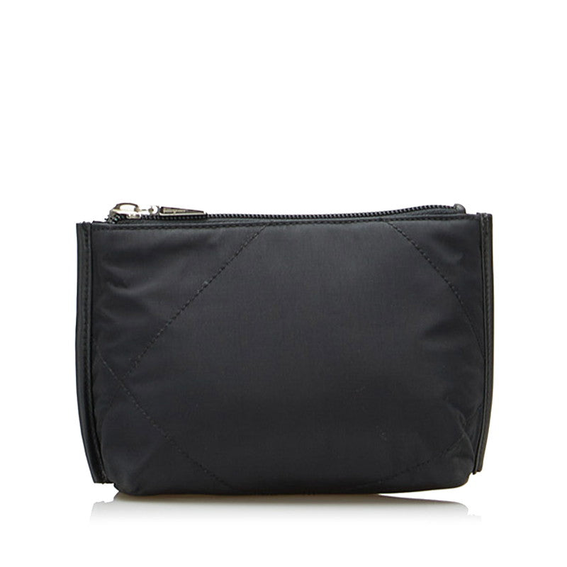 サルヴァトーレフェラガモ ポーチ ブラック ナイロン レザー レディース Salvatore Ferragamo 【中古】