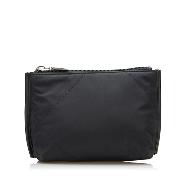 サルヴァトーレフェラガモ ポーチ ブラック ナイロン レザー レディース Salvatore Ferragamo 【中古】