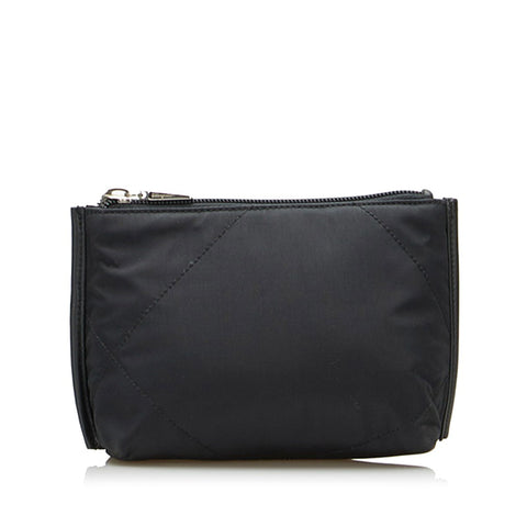 サルヴァトーレフェラガモ ポーチ ブラック ナイロン レザー レディース Salvatore Ferragamo 【中古】