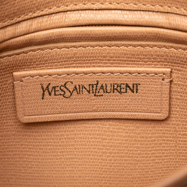 イヴ サンローラン Yライン サッチェル 斜め掛け ショルダーバッグ ベージュ ゴールド レザー レディース YVES SAINT LAURENT 【中古】