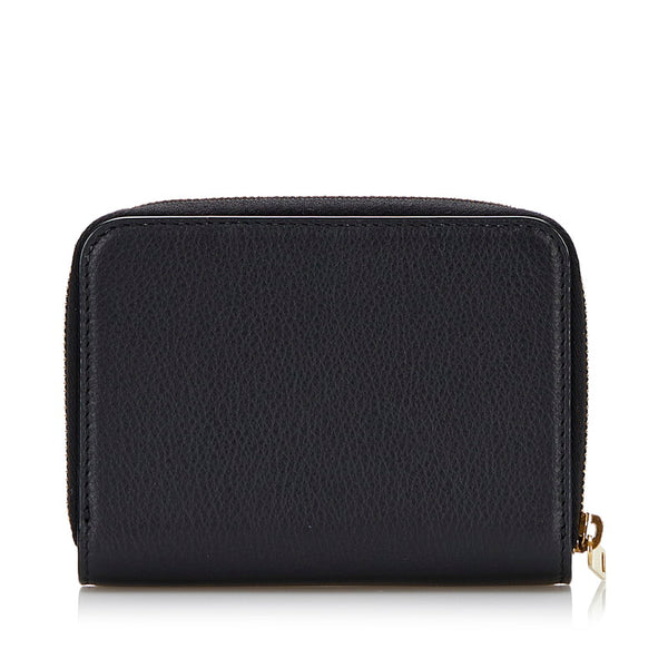 サンローラン タイニーモノグラム コンパクト ジップウォレット 二つ折り財布 635263 ブラック レザー レディース SAINT LAURENT 【中古】