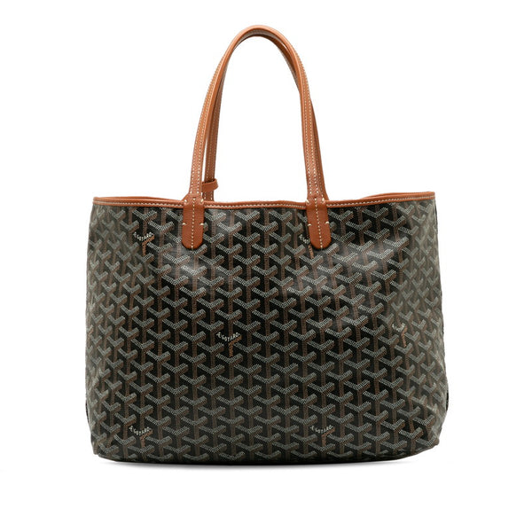 ゴヤール サンルイPM トートバッグ ハンドバッグ ブラウン ブラック PVC レザー レディース GOYARD 【中古】