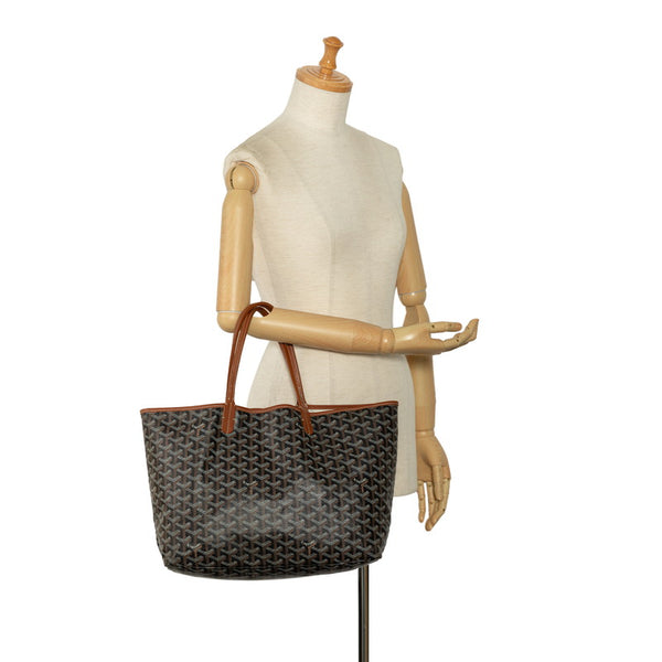 ゴヤール サンルイPM トートバッグ ハンドバッグ ブラウン ブラック PVC レザー レディース GOYARD 【中古】