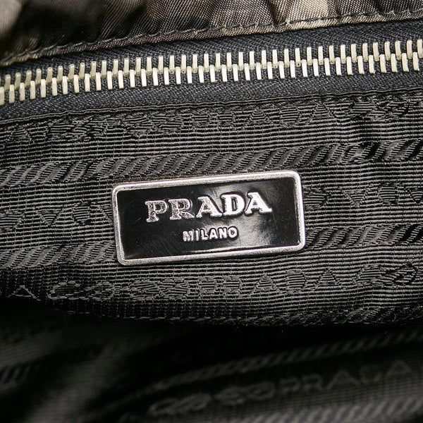 プラダ ポコノ カモフラ スタッズ  スカル ブラック カーキ グリーン ナイロン レザー トートバッグ メンズ PRADA 【中古】