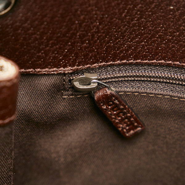 グッチ GGキャンバス 斜め掛け ショルダーバッグ 120841 ベージュ ブラウン キャンバス レザー レディース GUCCI 【中古】